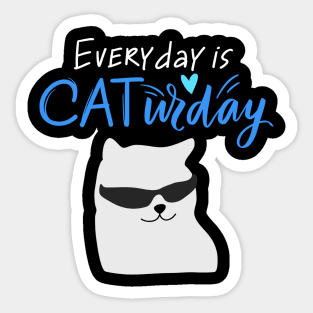 Everyday Is Caturday Quote For Cat Lovers Sticker